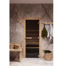 Дверь стеклянная для бани 70*200 бронза