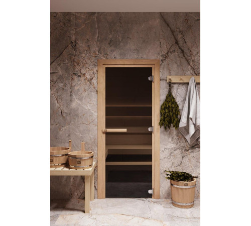 Дверь стеклянная для бани 190*80 бронза