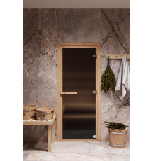 Дверь стеклянная PRO Бронза матовая 200*80