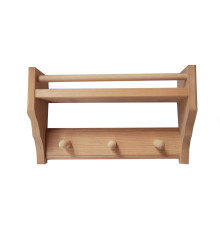 Полка 1 уровень 3 рожка, материал ОЛЬХА