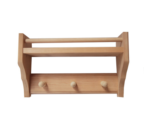 Полка 1 уровень 3 рожка, материал ОЛЬХА