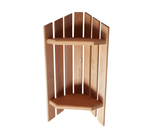 Полка угловая 2-х уровневая, материал ОЛЬХА