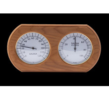 Термометр-гигрометр ОЧКИ овал (липа, ольха, термодревесина)
