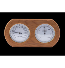 Термометр-гигрометр ОЧКИ овал (липа, ольха, термодревесина)