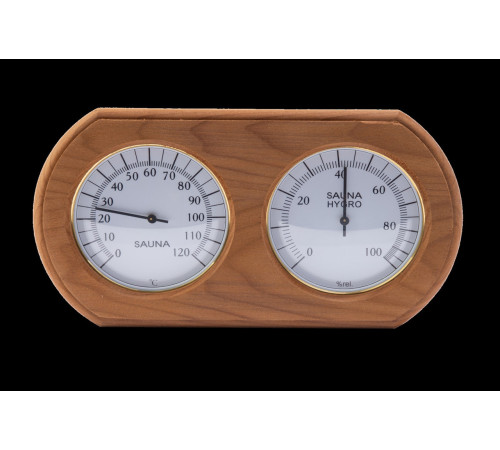 Термометр-гигрометр ОЧКИ овал (липа, ольха, термодревесина)