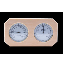 Термометр-гигрометр ОЧКИ восьмиугольник (липа, ольха, термодревесина)