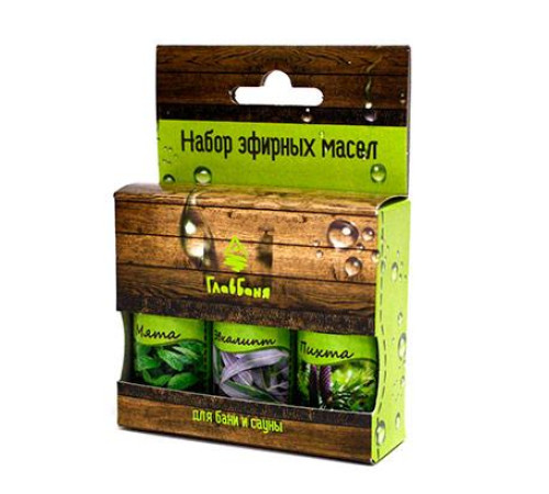 НАБОР МАСЕЛ ЭФИРНЫХ: ПИХТА, МЯТА, ЭВКАЛИПТ, 3Х17МЛ