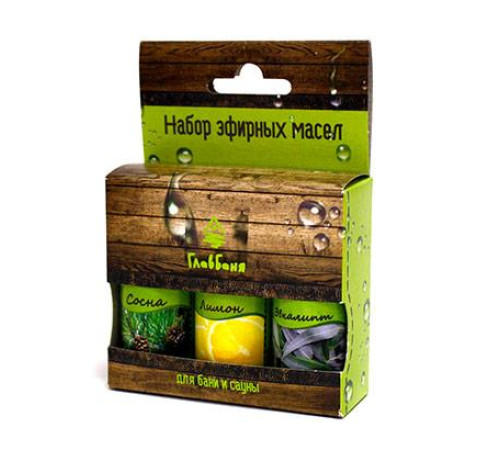 НАБОР МАСЕЛ ЭФИРНЫХ: ЛИМОН, СОСНА, ЭВКАЛИПТ, 3Х17МЛ