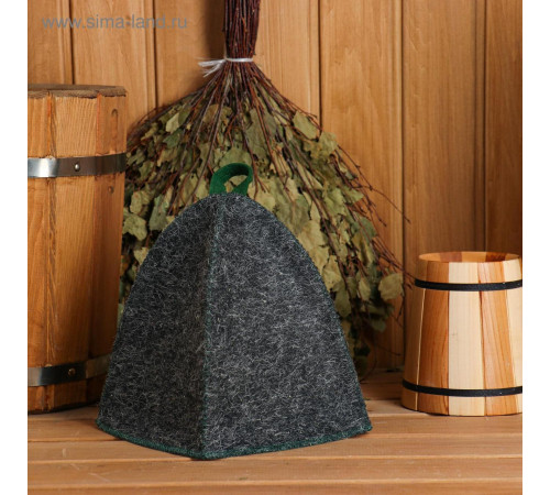 Шапка банная, войлок серый