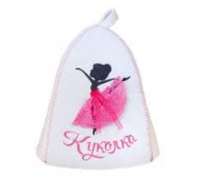 Шапка банная, принт "Куколка", войлок