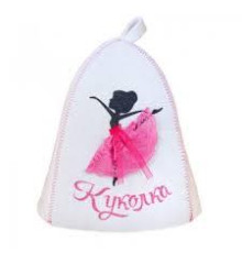 Шапка банная, принт "Куколка", войлок