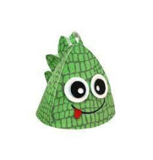 Шапка банная детская  "Дракончик с гребнем", фетр зеленый