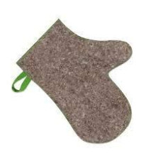 Рукавица банная, войлок серый