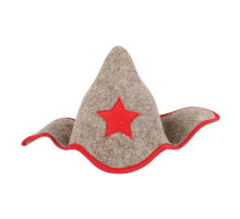 Шапка банная "Будёновка", войлок серый