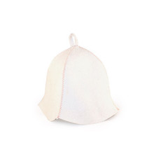 Шапка банная "Сауна", войлок белый